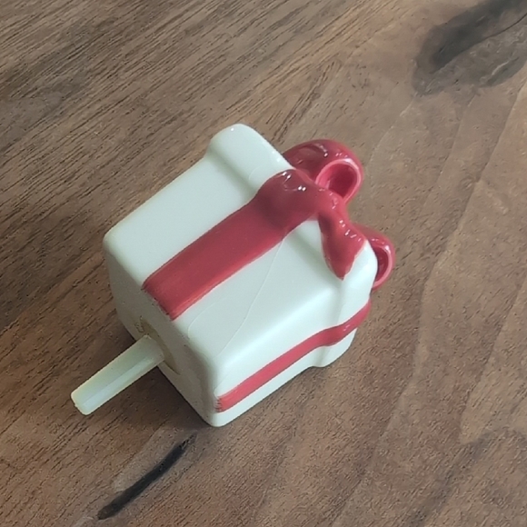 Red and White Gift Box Ornament - Picture 2 of 3